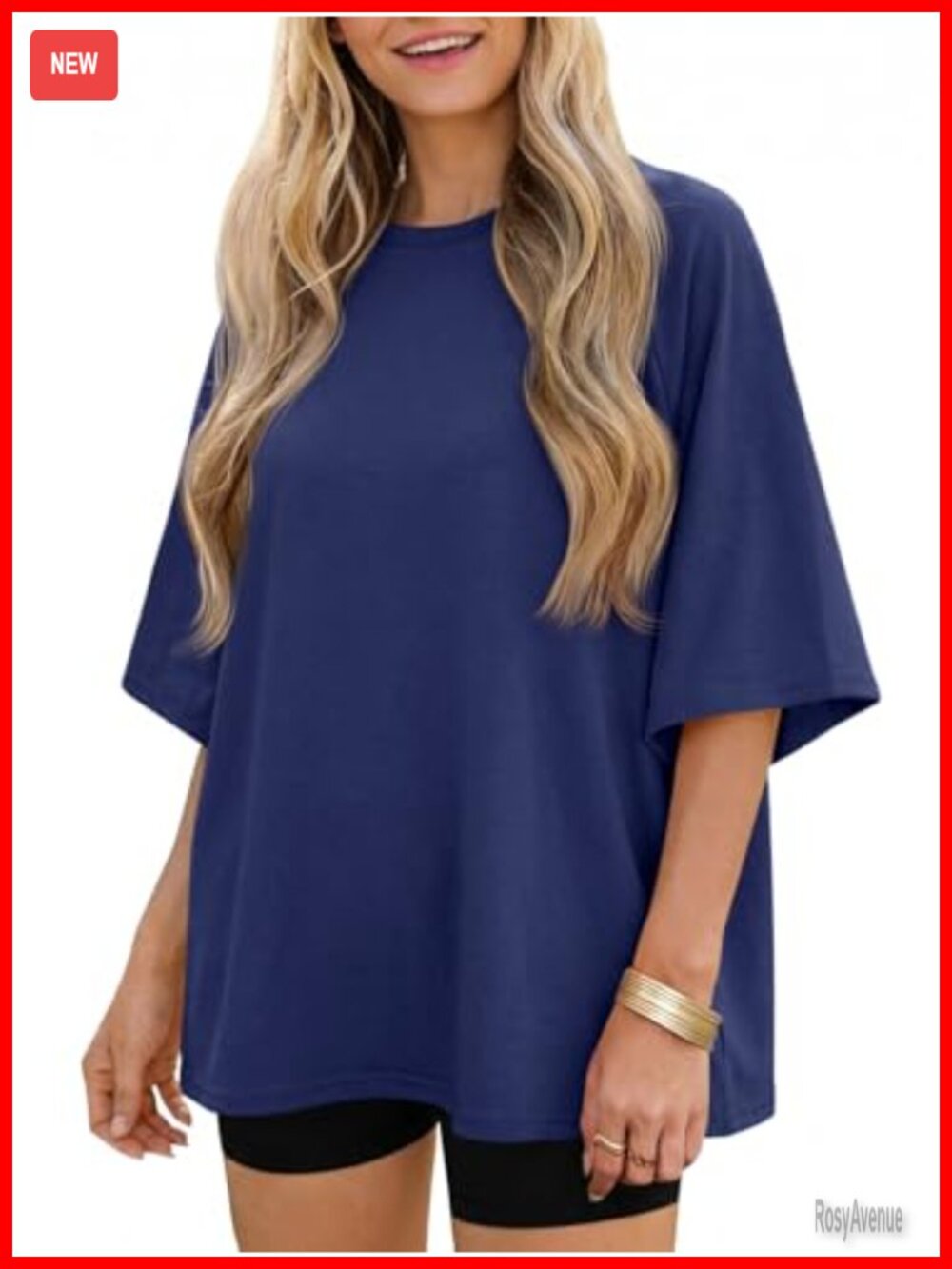 Oversized Half Sleeve T-Shirt Crew Neck Loose Summer Top